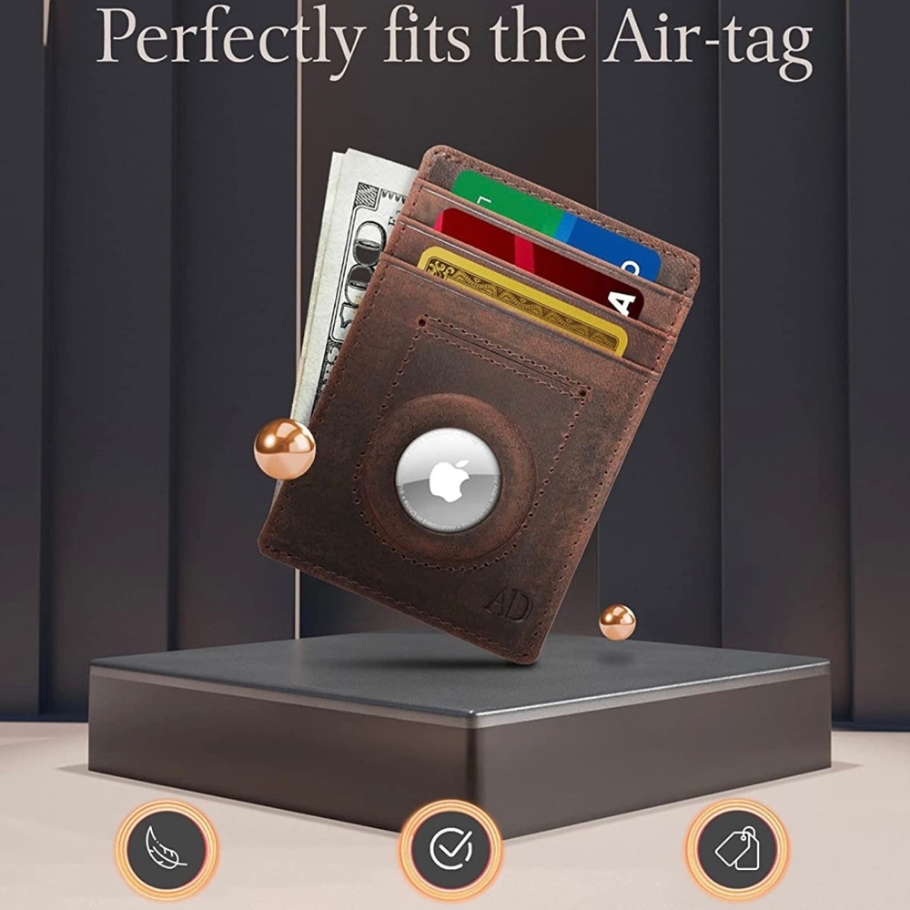Access Denied leather minimalist AirTag Wallet